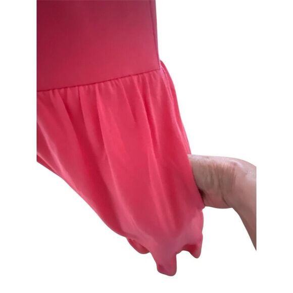 Kate Spade New York Deep Coral Pink Knit Short Trapeze Dress 2 Pocket Size Small - Picture 7 of 12